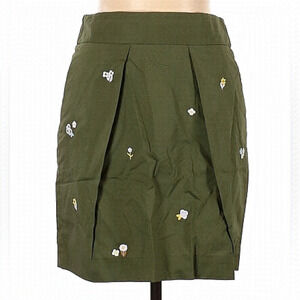 🆕 J CREW | NWT Green Skirt Casual High Rise Waist With Embroidery